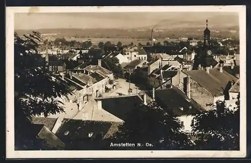 AK Amstetten, Totalansicht über die Dächer der Stadt