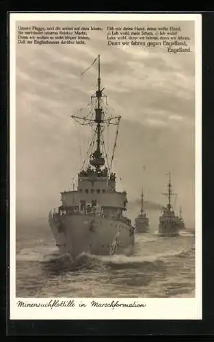 AK Minensuchflottille der Kriegsmarine in Marschformation, Schiff 6