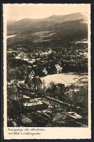 AK Ober-Schreiberhau, Ortsansicht mit Blick nach den Schneegruben