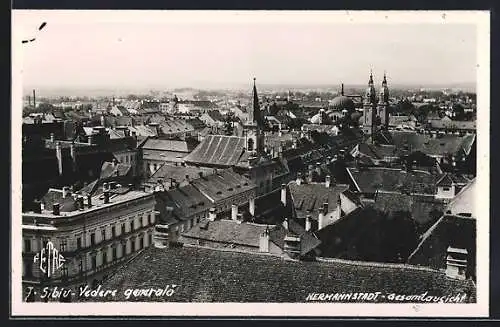 AK Hermannstadt, Ortsansicht aus der Vogelschau