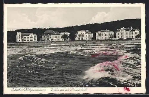 AK Heiligendamm, Villen an der Promenade, vom Wasser gesehen