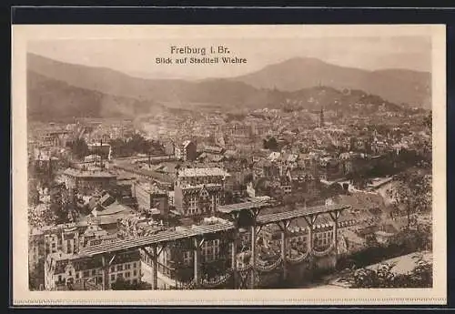 AK Freiburg i. Br., Blick auf Stadtteil Wiehre