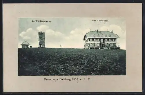 AK Feldberg / Schwarzwald, Turmhotel und Turm