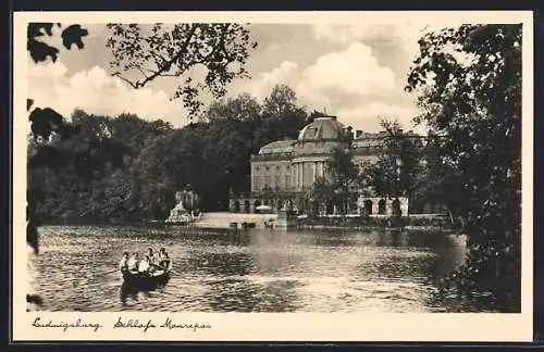 AK Ludwigsburg / Württemberg, Schloss Monrepos mit Ruderpartie