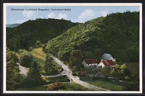 AK Rengsdorf, Fockenbach Mühle aus der Vogelschau