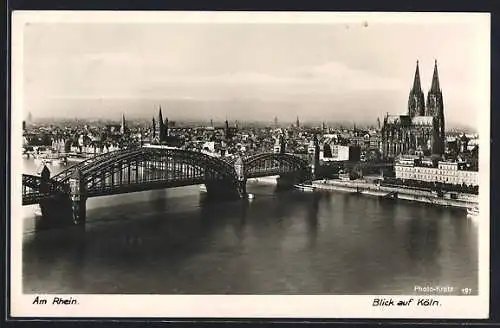 AK Köln, Blick auf die Stadt aus der Vogelschau