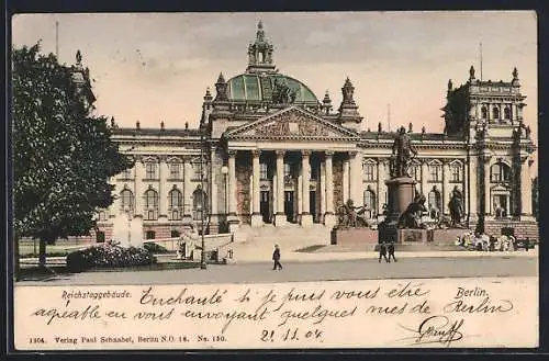 AK Berlin-Tiergarten, Am Reichstagsgebäude