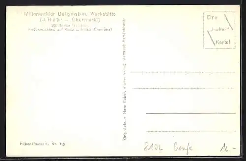 AK Mittenwald, Geigenbau-Werkstätte, Innenansicht, Handwerk