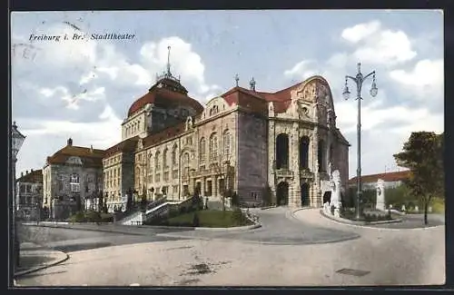 AK Freiburg i. Br., Stadttheater