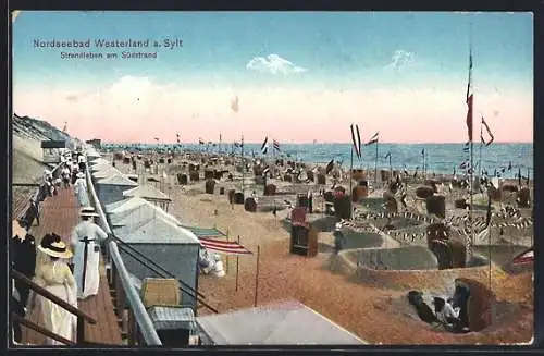 AK Westerland a. Sylt, Strandleben am Südstrand