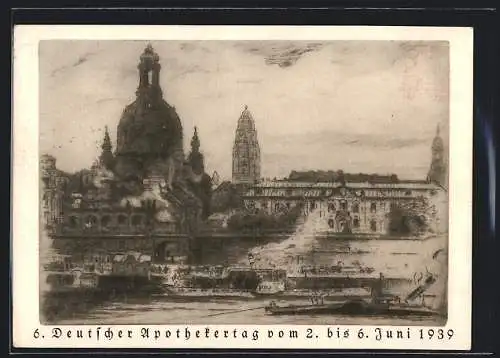 AK Dresden, 6. Deutscher Apothekertag 1939, Frauenkirche