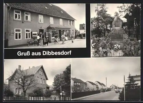 AK Dibbesdorf, Geschäft, Denkmal, Strassenpartie