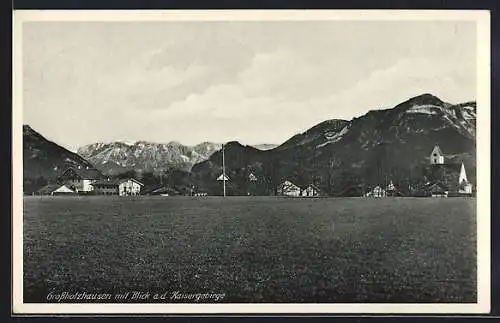 AK Grossholzhausen, Ortspartie mit Blick a. d. Kaisergebirge