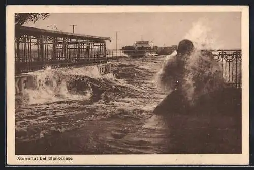 AK Hamburg-Blankenese, Sturmflut