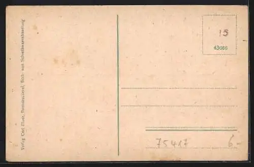 AK Dürrmenz-Mühlacker, Brückenpartie mit Ruine Löffelstelz