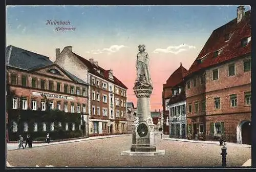 AK Kulmbach i. Bay., Statue auf dem Holzmarkt