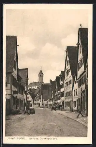 AK Dinkelsbühl, Strassenblick in die Untere Schmiedgasse