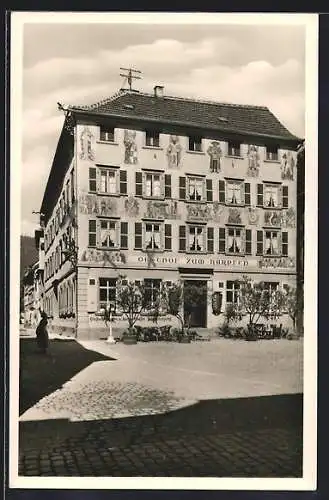 AK Eberbach /Baden, Hotel-Restaurant zum Karpfen K. Sittig mit Vorplatz