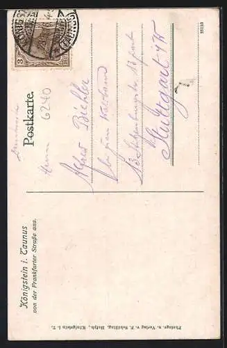 AK Königstein / Taunus, Ortspartie von der Frankfurter Strasse aus