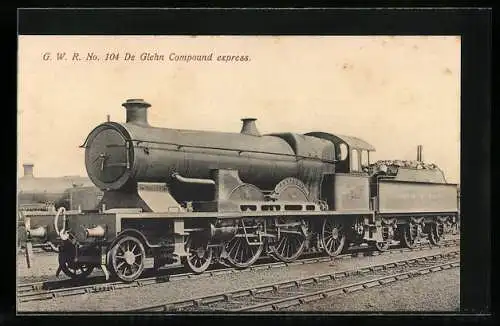 AK Englische Eisenbahn-Lokomotive G.W.R. No. 104 De Glehn Compound Express