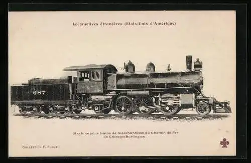 AK Chicago-Burlington-Eisenbahn, US-amerikanische Dampflokomotive
