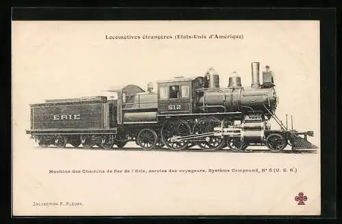 AK Eisenbahn-Lokomotive der USA, Chemins de Fer de l`Erie