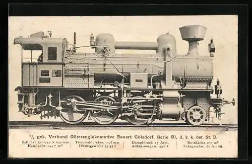 AK Güterzuglokomotive Bauart Gölsdorf, Serie 60, k.k. öst. St. B.