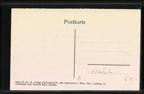 AK 1C1 Viercyl. Verbund-Schnellzuglok. Bauart Gölsdorf, Serie 110 der österreichischen Eisenbahn