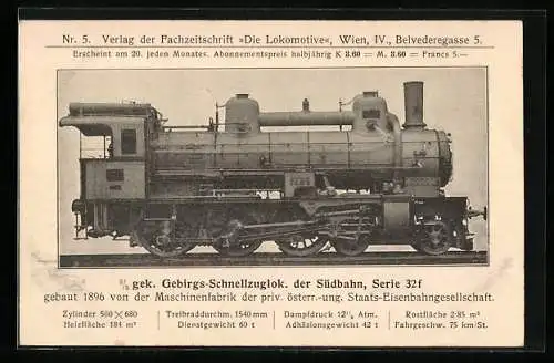 AK Gebirgs-Schnellzuglok der Südbahn