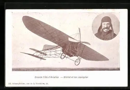 AK Blériot et son monoplan, Flugzeug