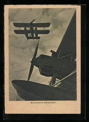 AK Wasserflugzeuge in den Wolken
