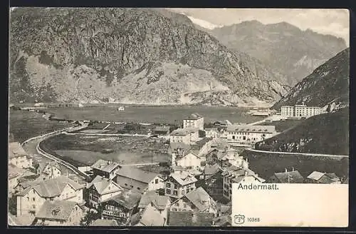 AK Andermatt, Blick über die Dächer der Stadt