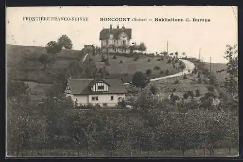 AK Boncourt, Frontière Franco-Suisse, Habitations C. Burrus