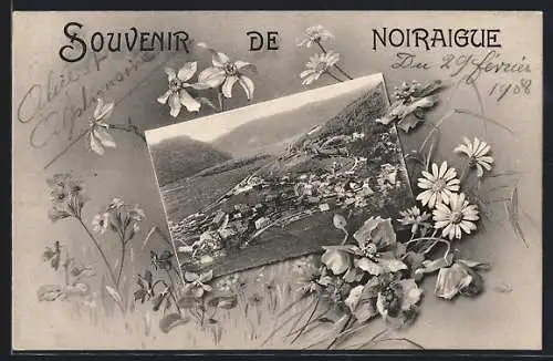 Passepartout-AK Noiraigue, Ortsansicht