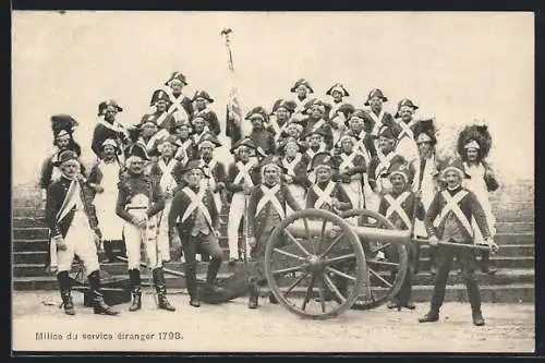 AK Chaux-de-Fonds, Milice du service étranger 1798, cortège historique 1910