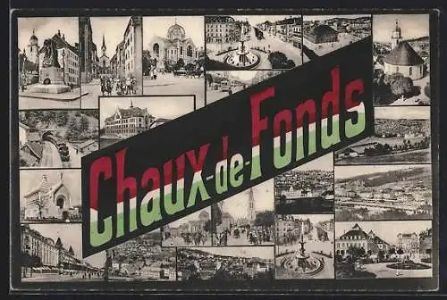AK Chaux-de-Fonds, Kirche, Denkmal, Brunnen