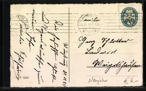 AK Zwerge, Ansicht von fünf Zwergen beim Musizieren im Schnee, Neujahrsgrüsse