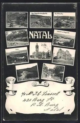 AK Maritzburg /Natal, Colonial Buildings and Town Hall, Natal Scenery, Durban, Ladysmith and Waggon Hill