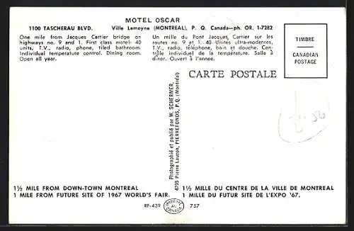 AK Ville Lemoyne /Montreal, Motel Oscar, Highways No. 9 and 1