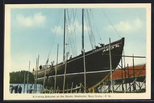 AK Shelburne /Nova Scotia, A Fishing Schooner on the Stocks