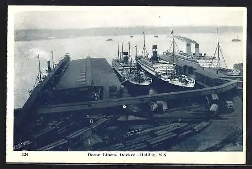 AK Halifax /N. S., Docked Ocean Liners