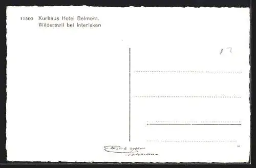 AK Wilderswil bei Interlaken, Kurhaus Hotel Belmont mit Garten