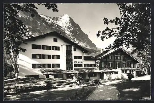 AK Grindelwald, Hotel Adler mit dem Eiger