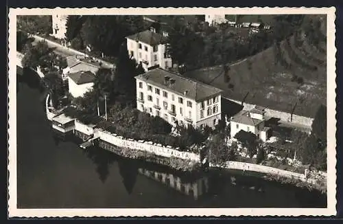 AK Ponte-Tresa, Hotel Bellevue aus der Vogelschau