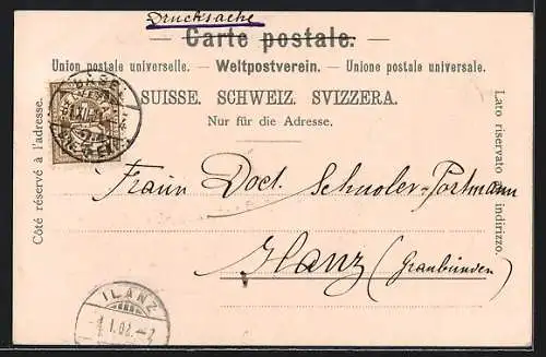 AK Basel, Blick vom Münster auf Klein-Basel