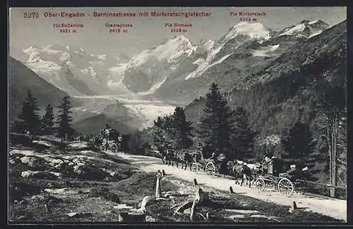 AK Berninastrasse, Blick zum Morteratschgletscher