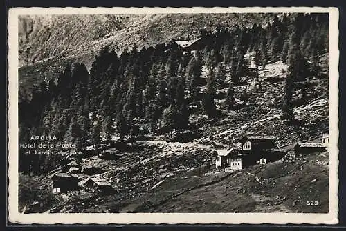 AK Arolla, Hôtel de la Poste et Jardin alpestre