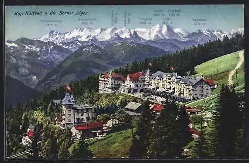 AK Rigi Kaltbad, Hotel mit den Berner Alpen