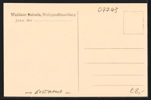 AK Jena, Innenansicht des Gasthauses Rabenvaters Weinstube-Rabenburg