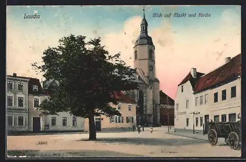 AK Laucha / Unstrut, Blick auf Markt und Kirche